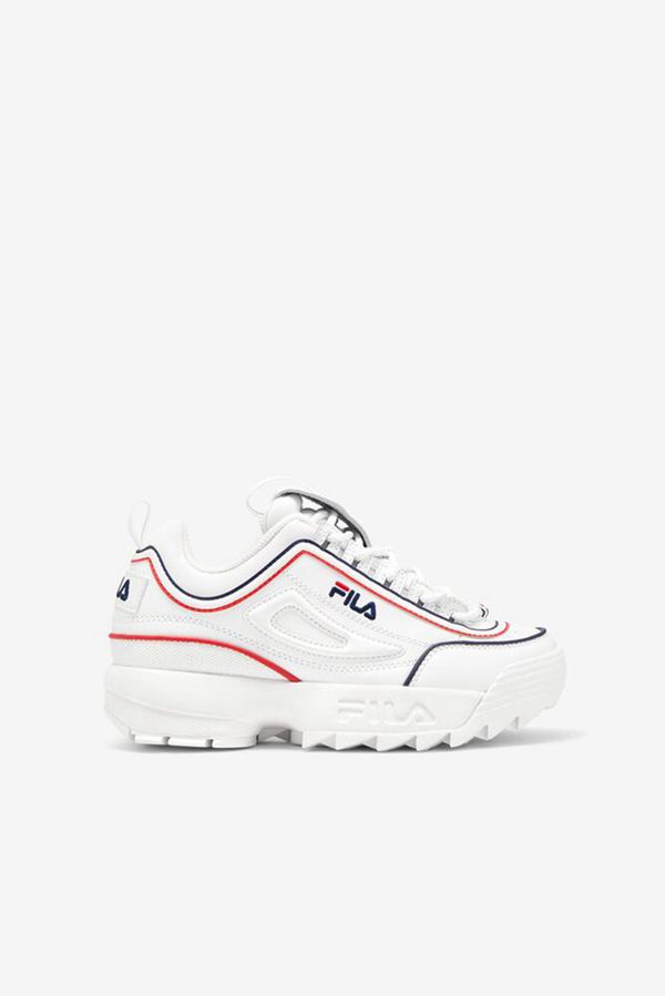 Fila Tenisky Detske Biele / Námornícka Modrá / Červené - Disruptor 2 Contrast Piping Vypredaj - Slov